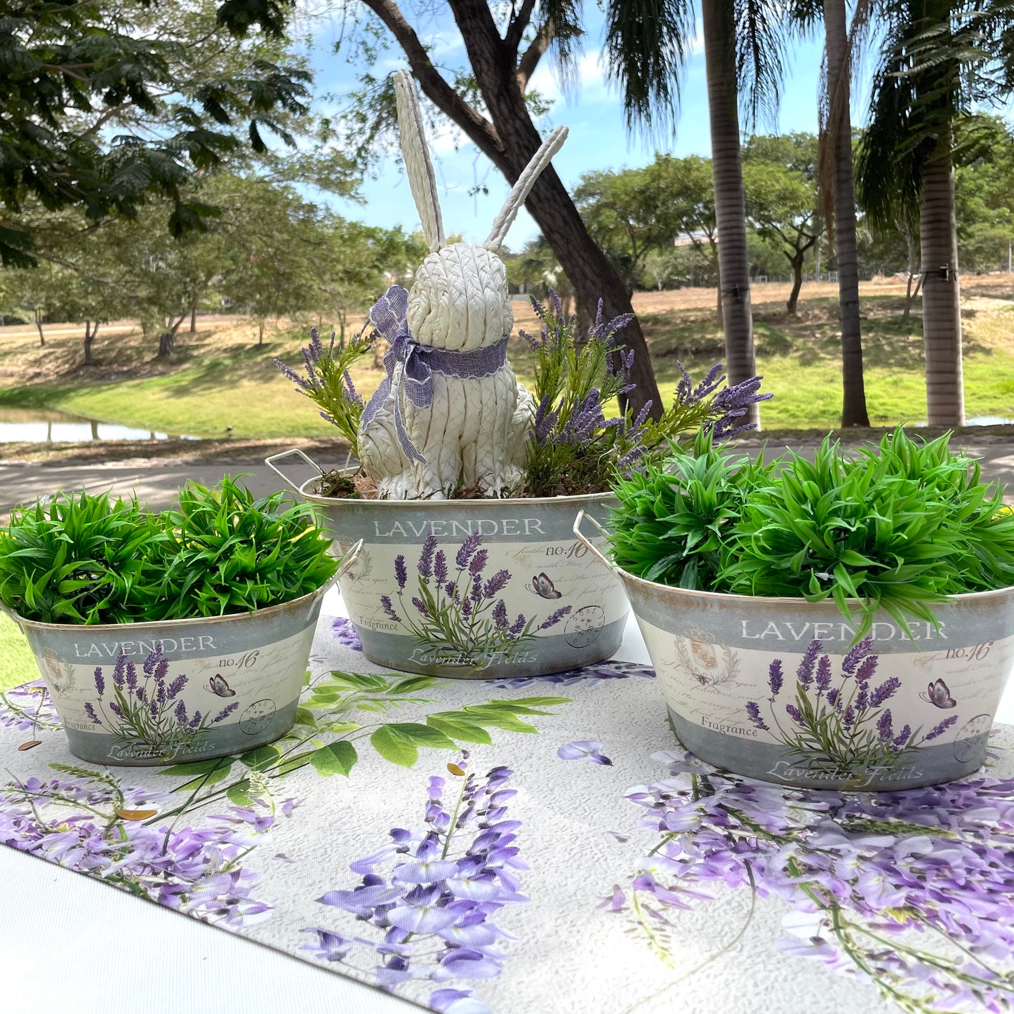 “TRÍO EASTER LAVANDA” CENTRO DE MESA