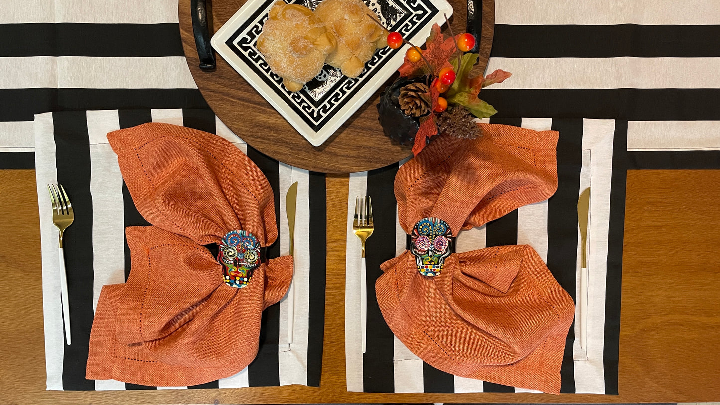 SERVILLETERO CRÁNEO ARTESANAL (4 PZ)