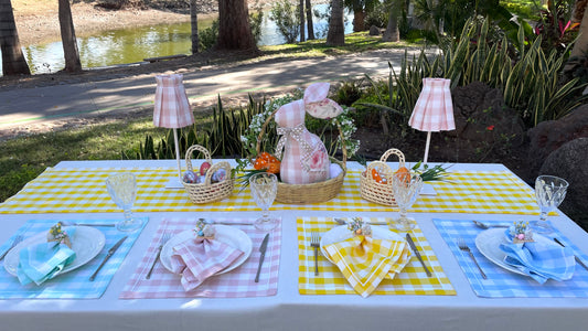 SERVILLETAS CUADROS PASCUA PASTEL