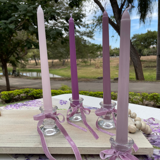 4 CANDALEROS CON MOÑOS / 4 VELAS