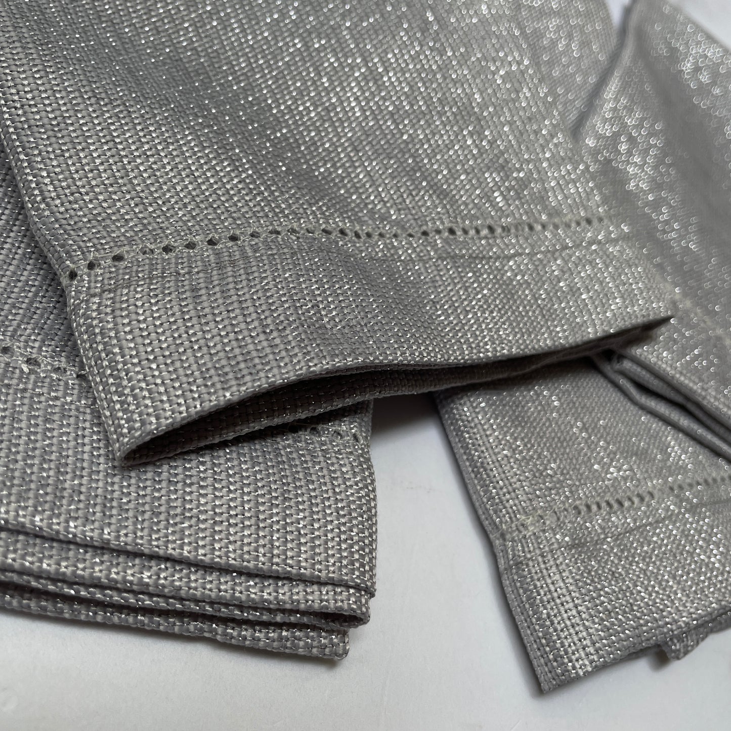 SERVILLETA LINO VINTAGE METÁLICO PLATA (4 PZ)