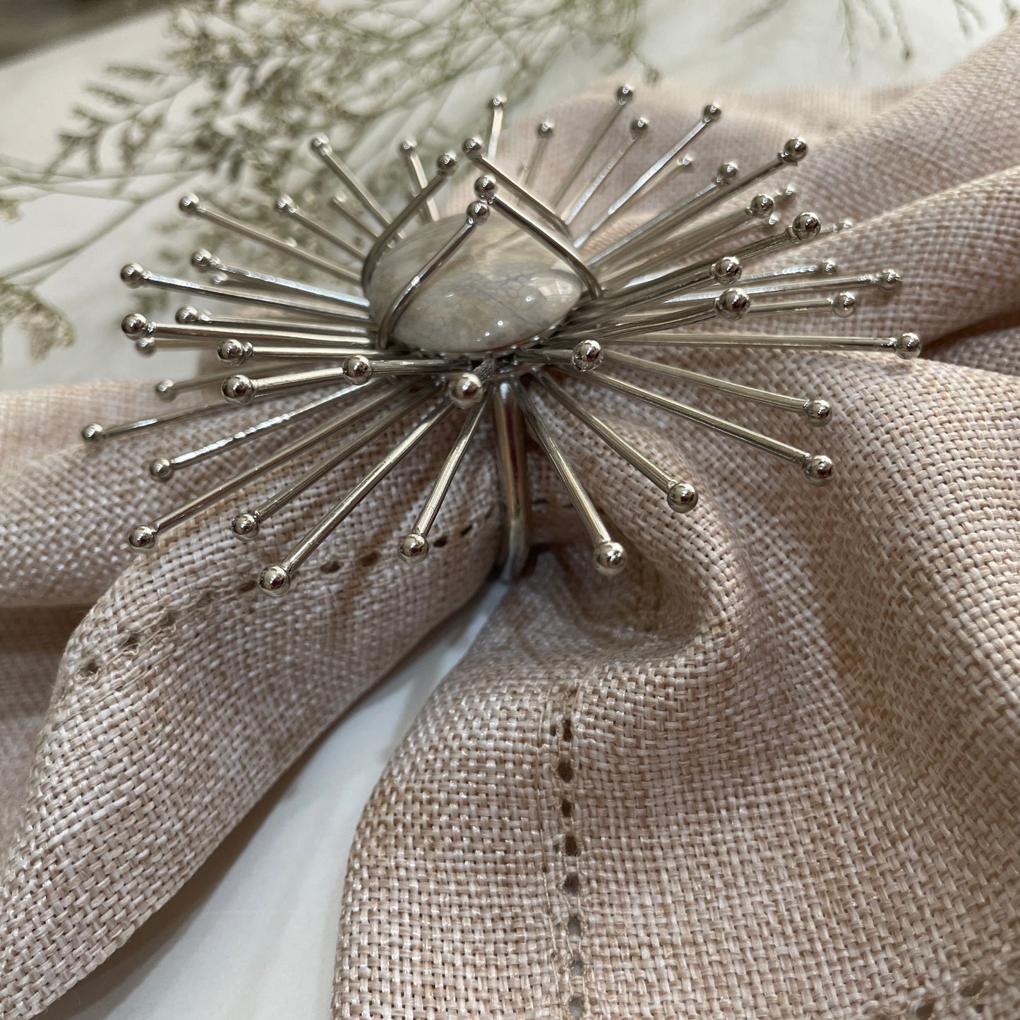 SERVILLETERO PIEDRA BLANCA (4 PZ)