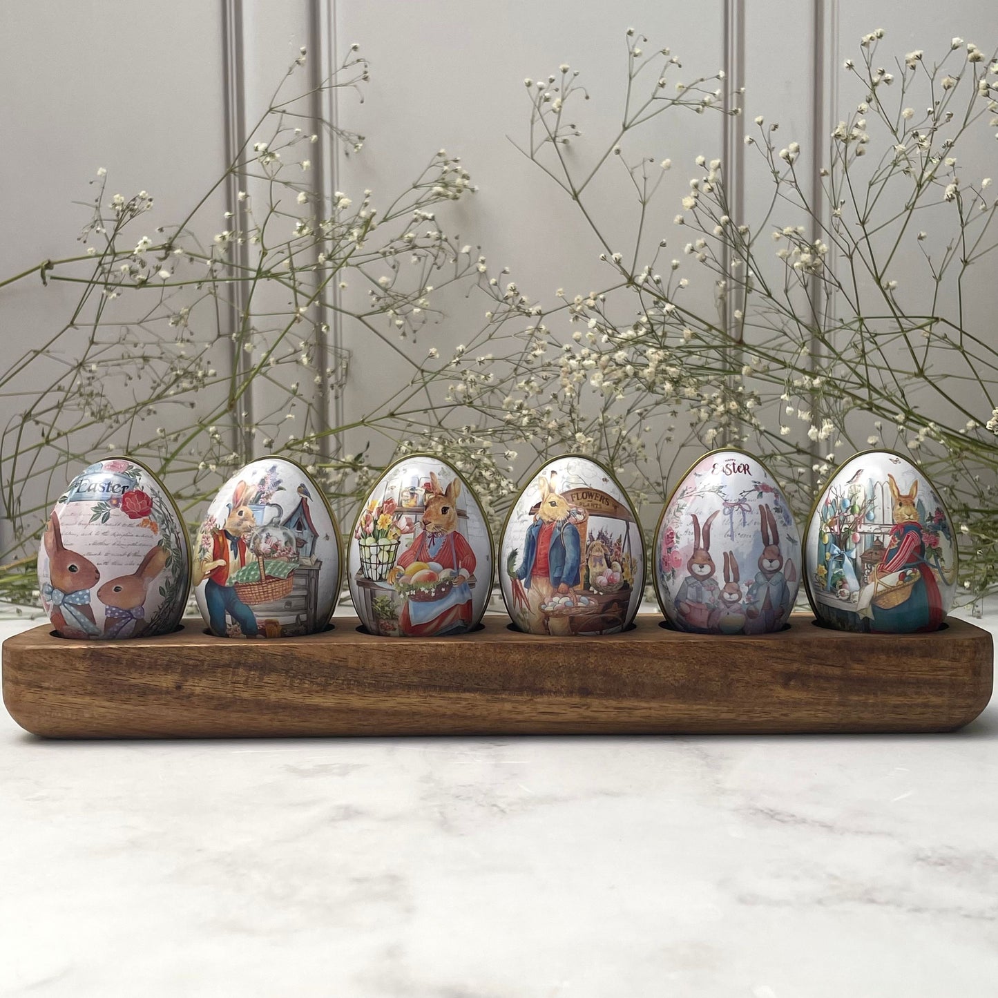 6 HUEVOS DE PASCUA (RELLENABLES) / 6 COSTALITOS DE YUTE