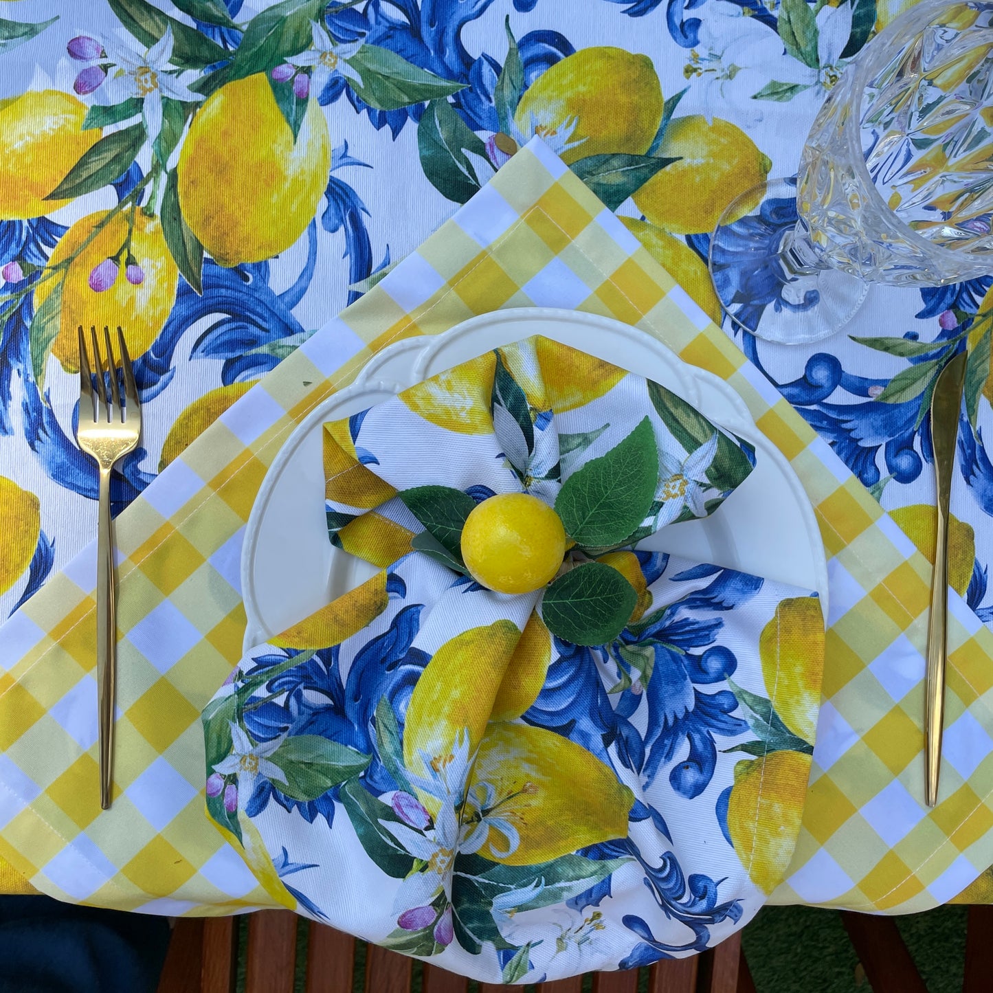 SERVILLETA LIMONES AZUL (4 PZ)
