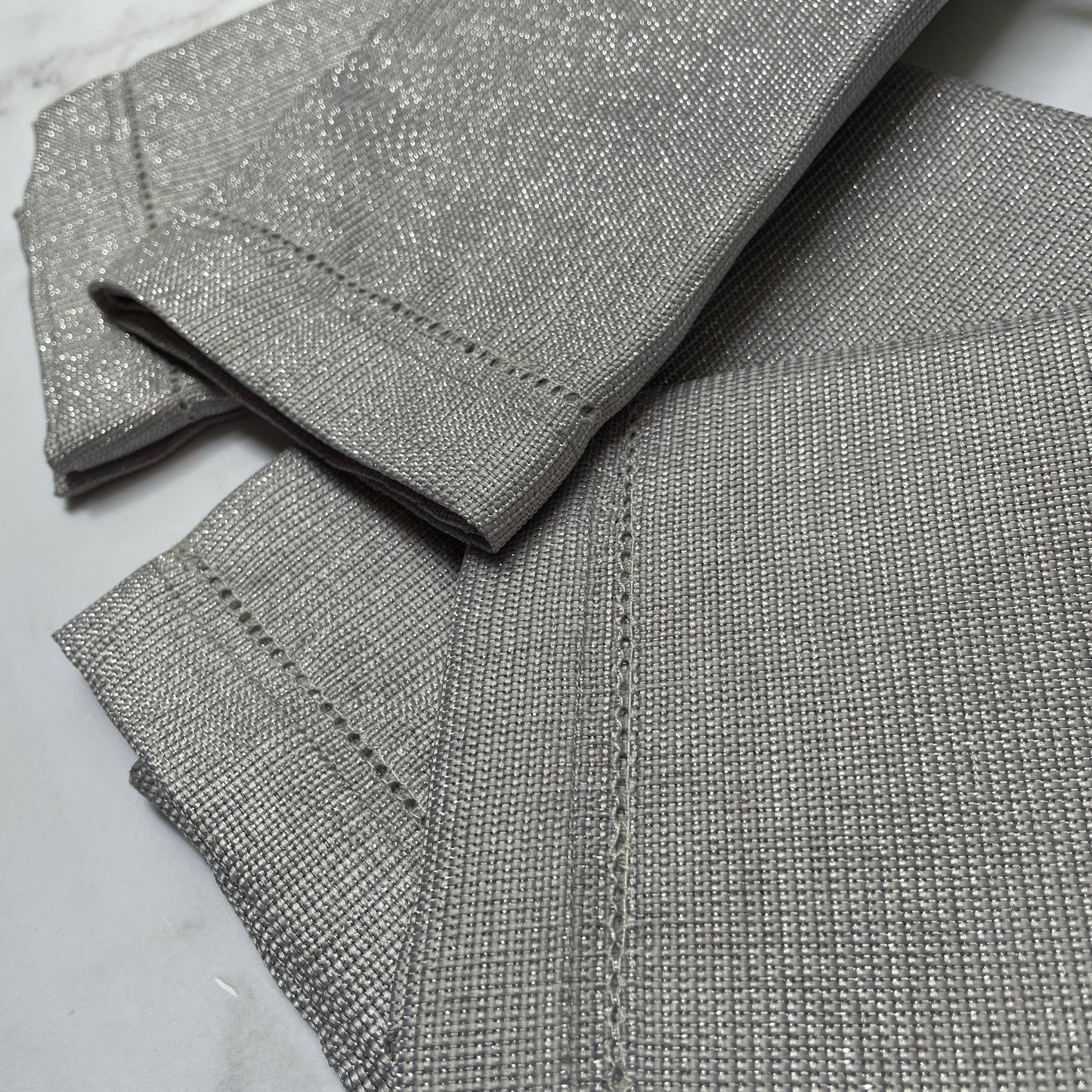 SERVILLETA LINO VINTAGE METÁLICO PLATA (4 PZ)