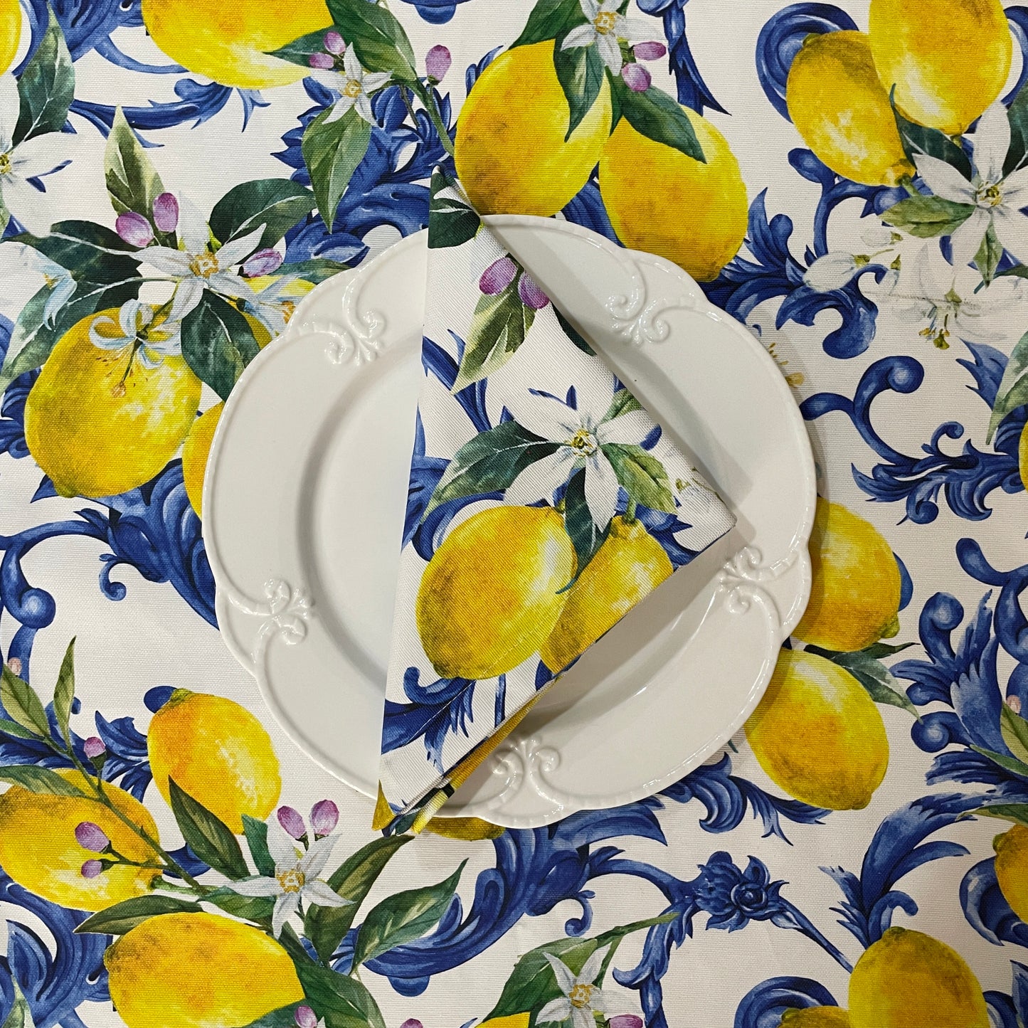 SERVILLETA LIMONES AZUL (4 PZ)