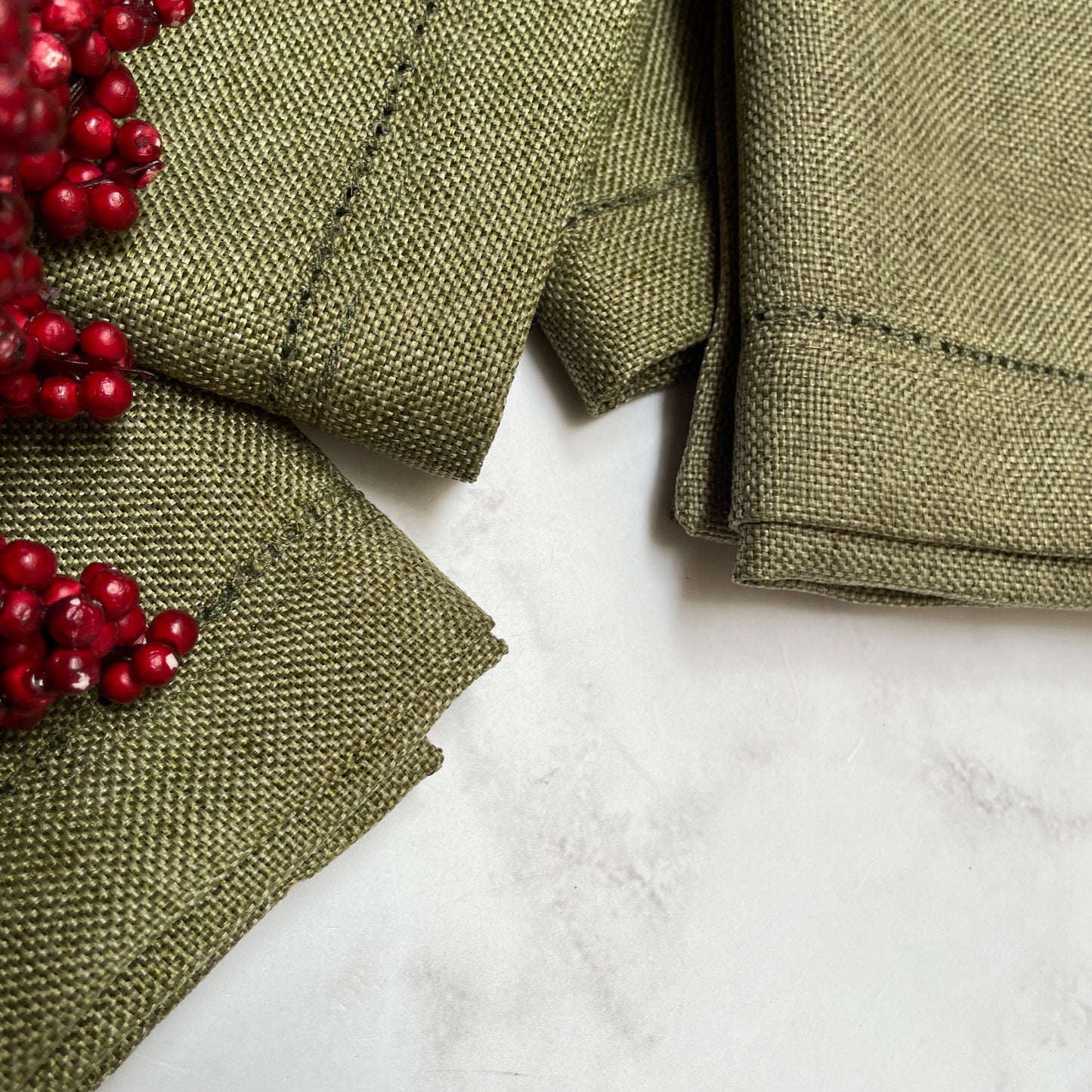 SERVILLETA LINO VINTAGE OLIVO (4 PZ)