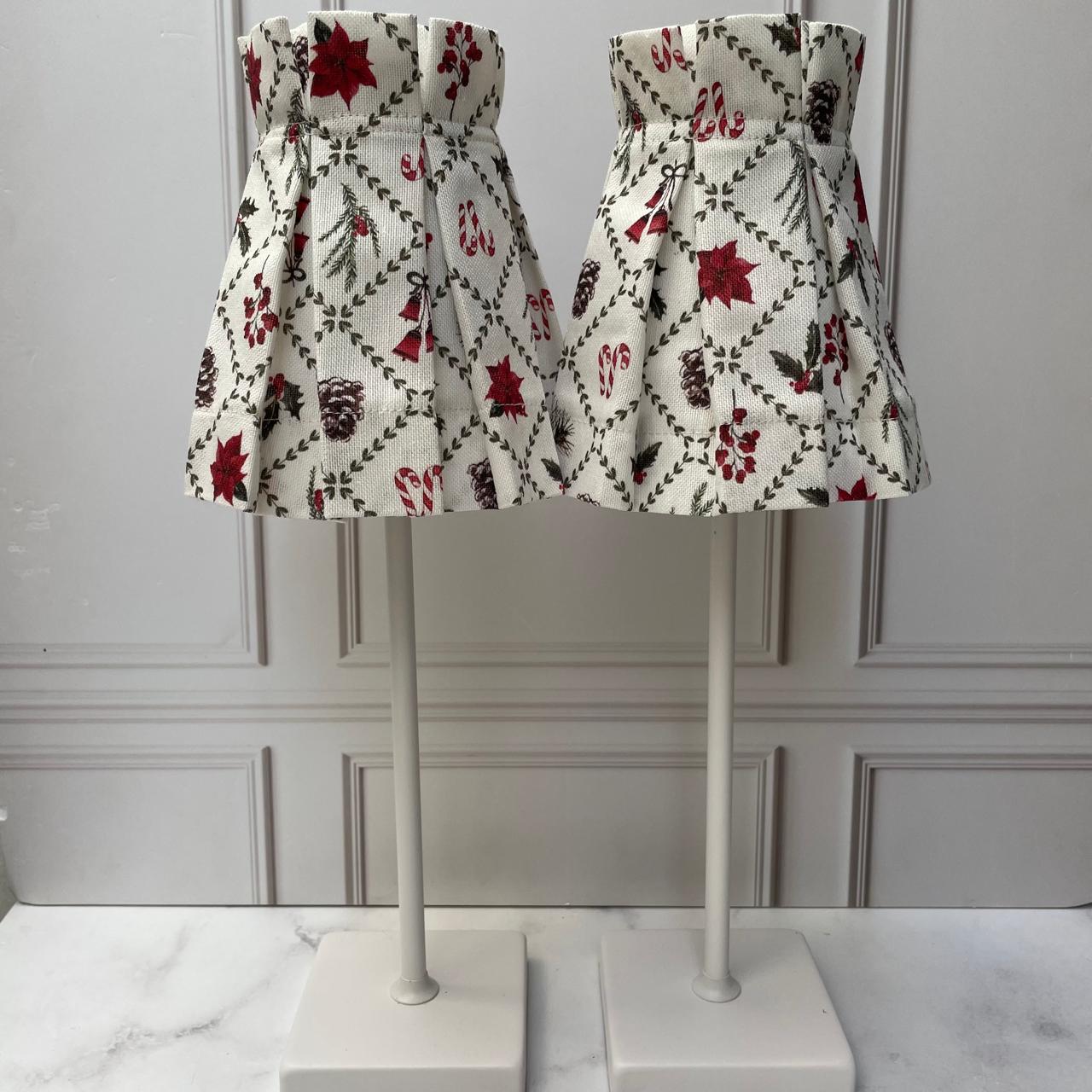 LÁMPARA BLANCA CON PANTALLA DE TELA ( 5 VARIANTES)
