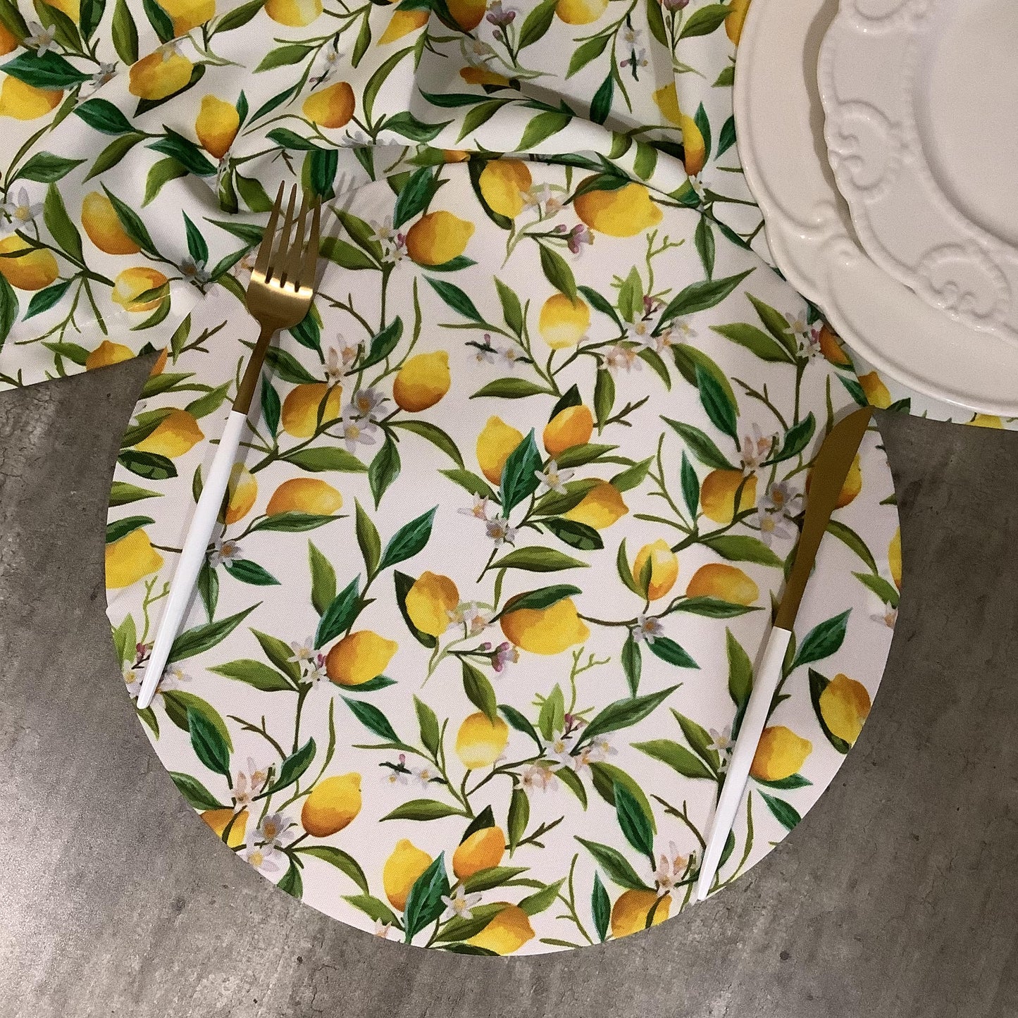 FUNDA PLATO LIMÓN BLANCO (4 PZ)