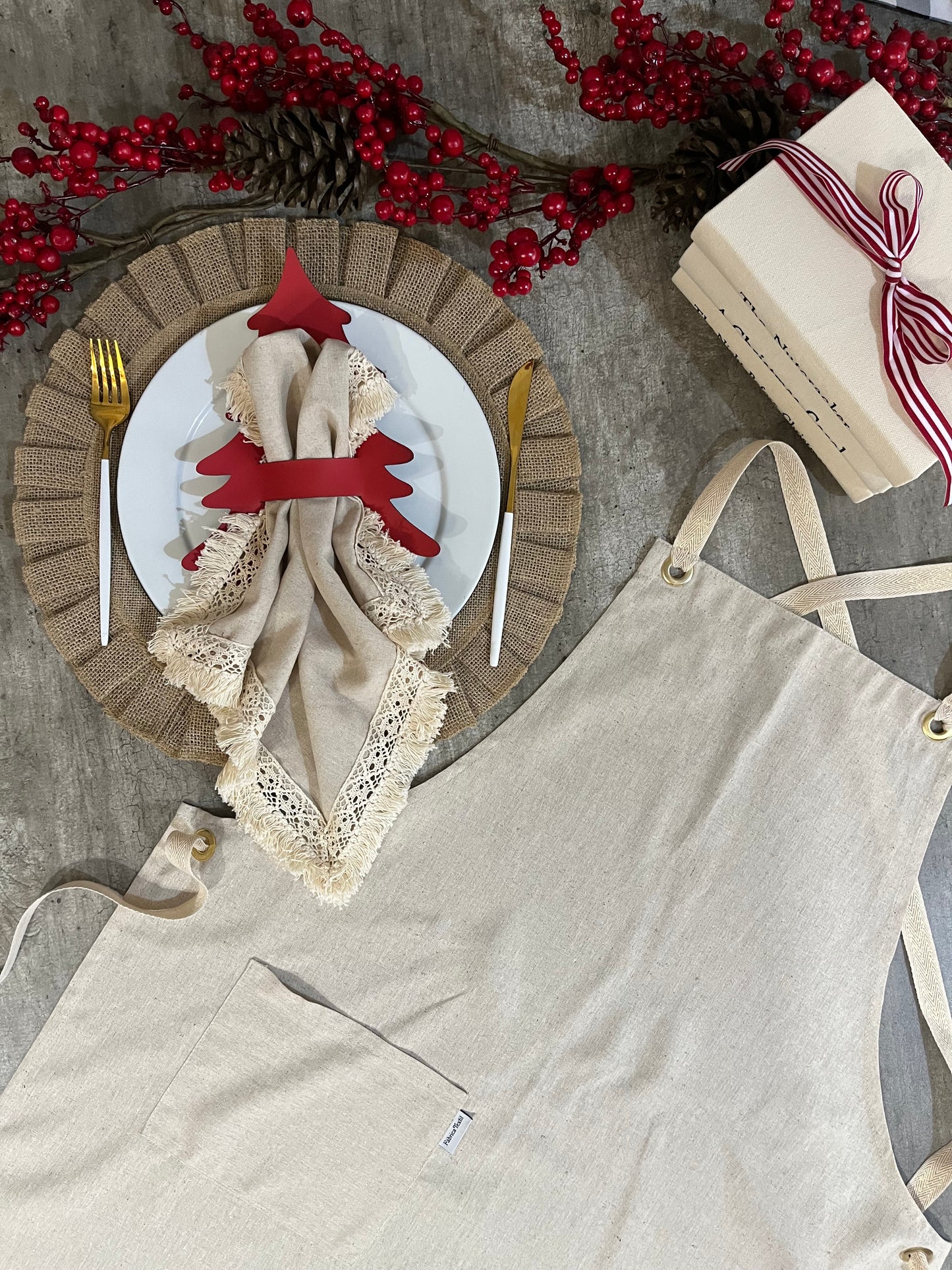 MANDIL LINO ALGODÓN CRUDO