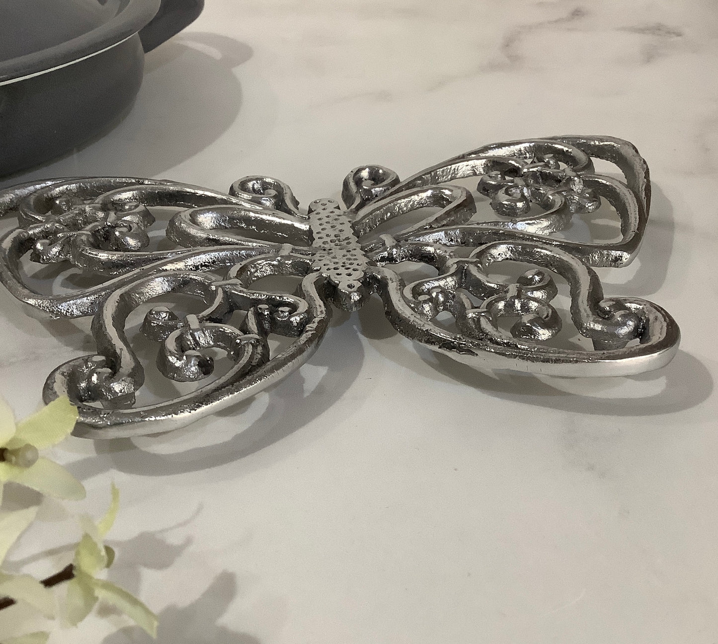 PORTACALIENTES PEWTER MARIPOSA