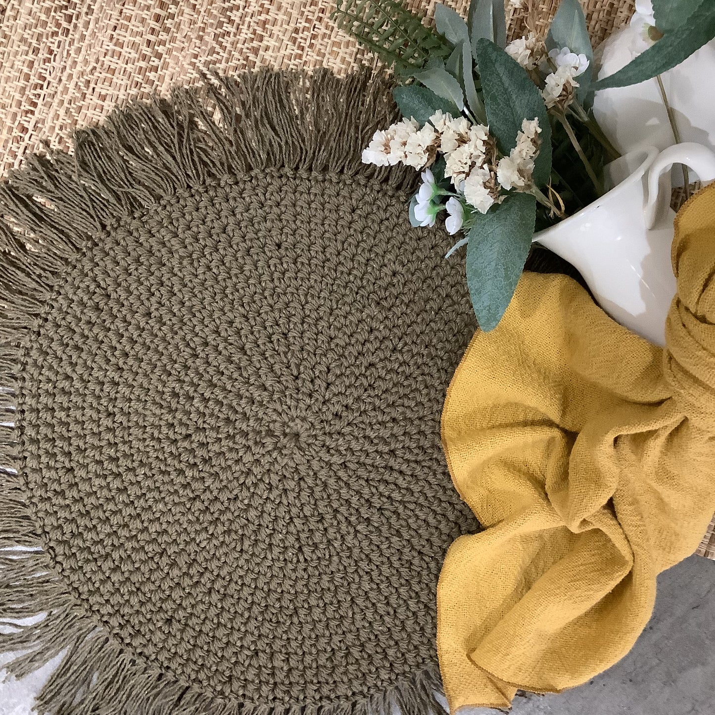 INDIVIDUAL MACRAMÉ (4 PZ) (Colores)