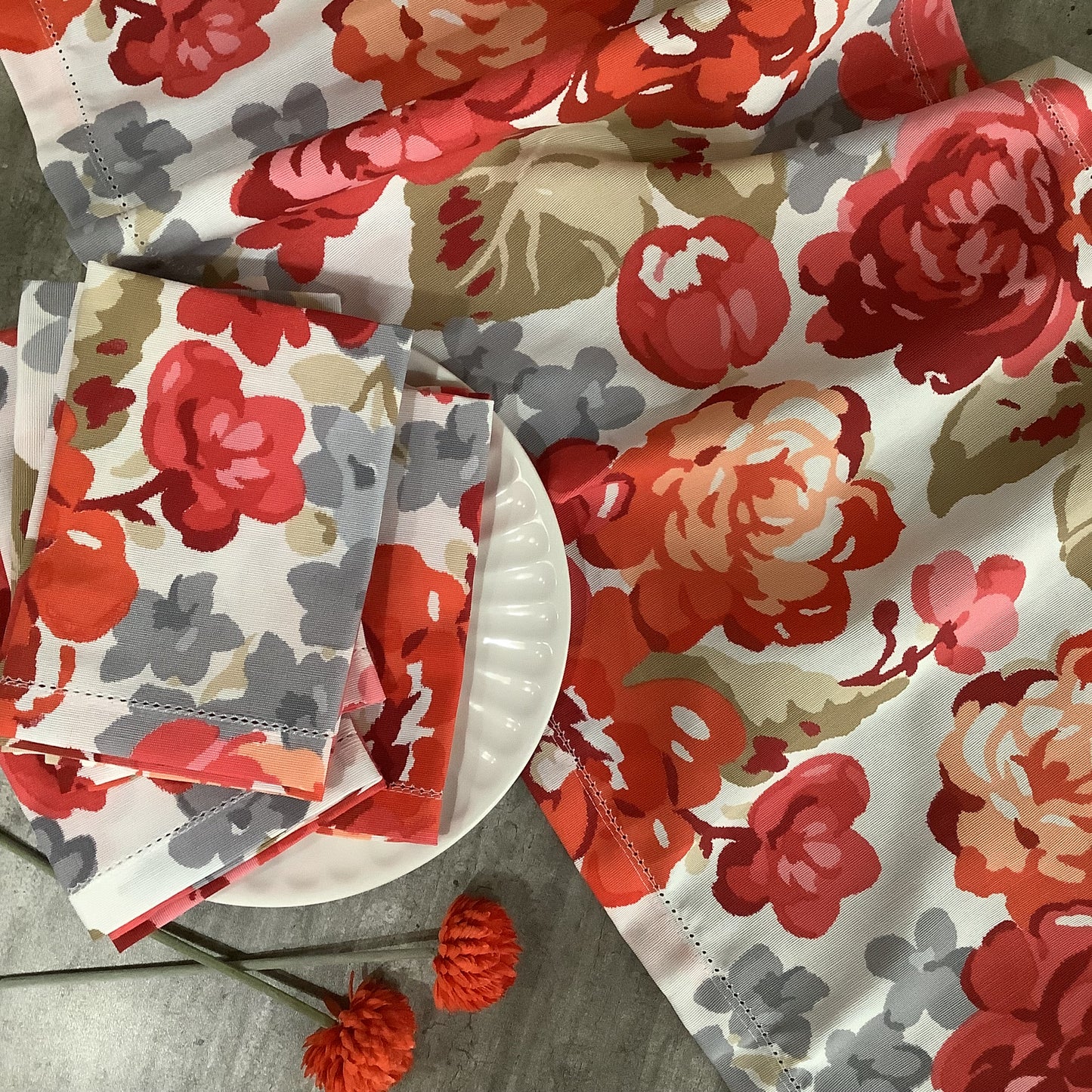 SERVILLETA FLORES ORANGE (4 PZ)