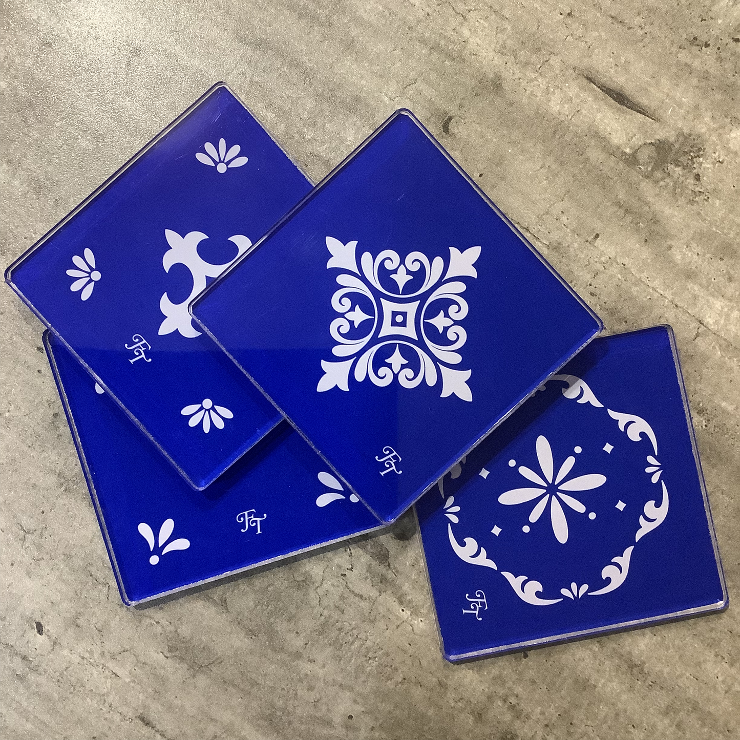 PORTAVASOS MOSAICOS AZUL (4 pz)