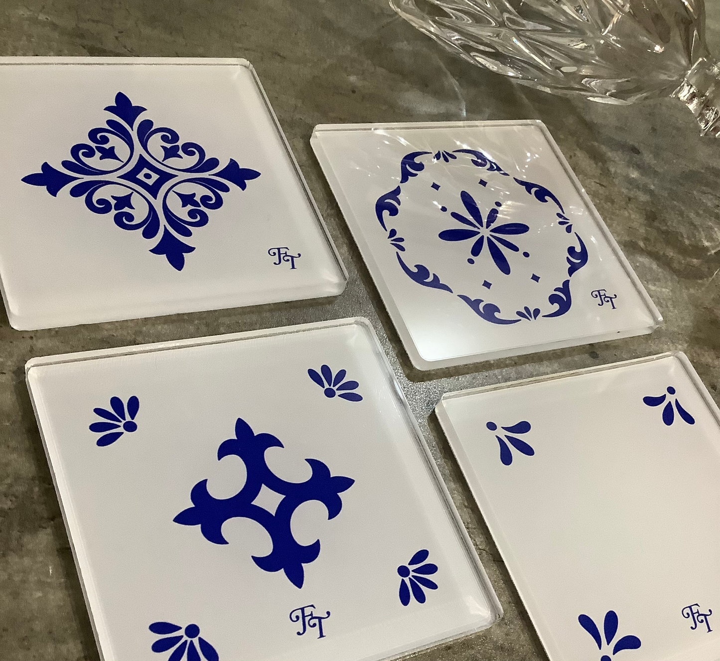 PORTAVASOS MOSAICOS BLANCO (4 pz)