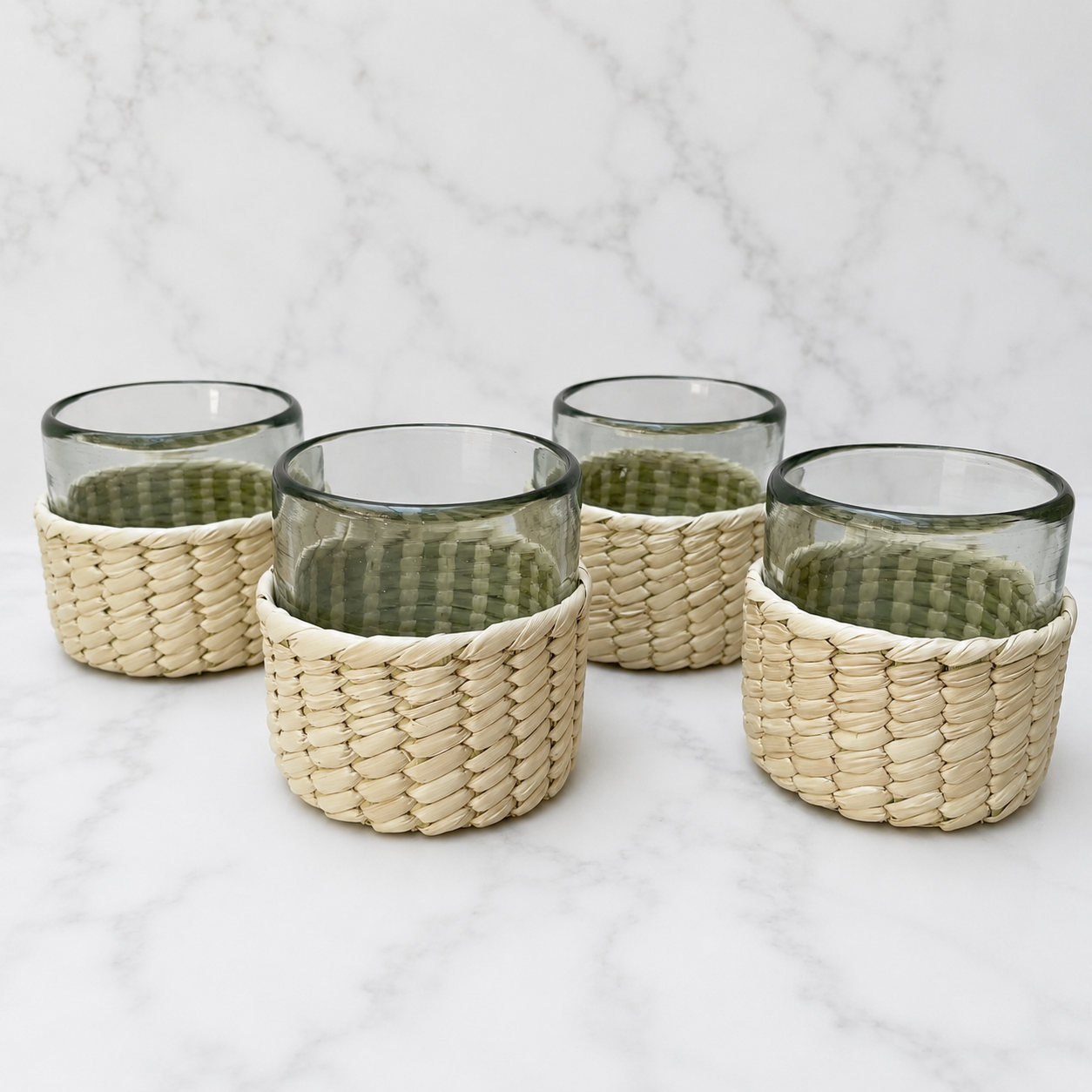 4 Vasos con funda