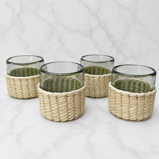 4 Vasos con funda