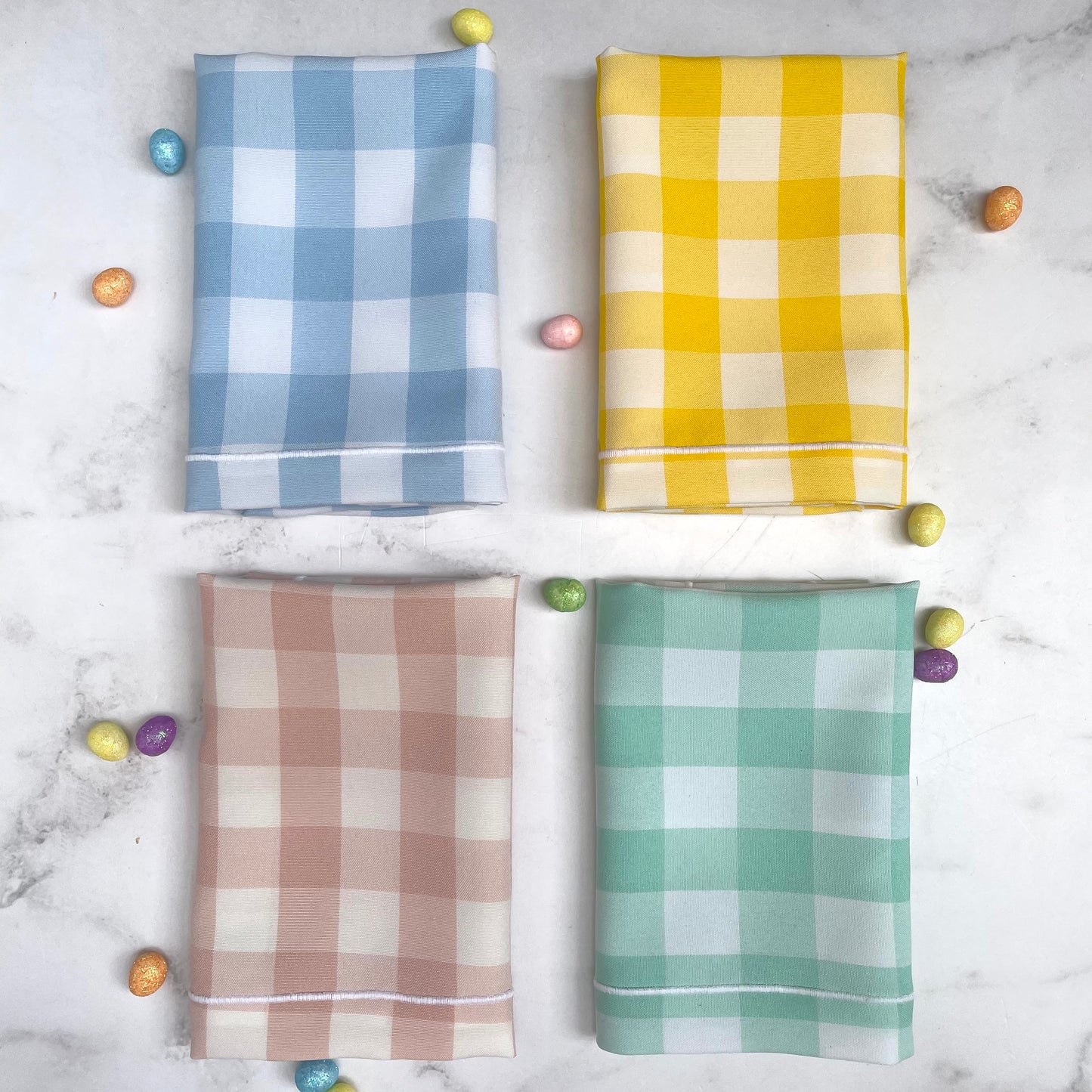 SERVILLETAS CUADROS PASCUA PASTEL