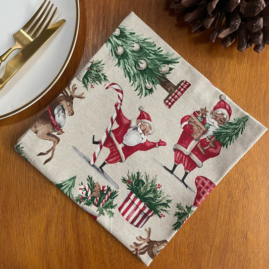 SERVILLETAS SANTA NAVIDAD ( 4 PZ )