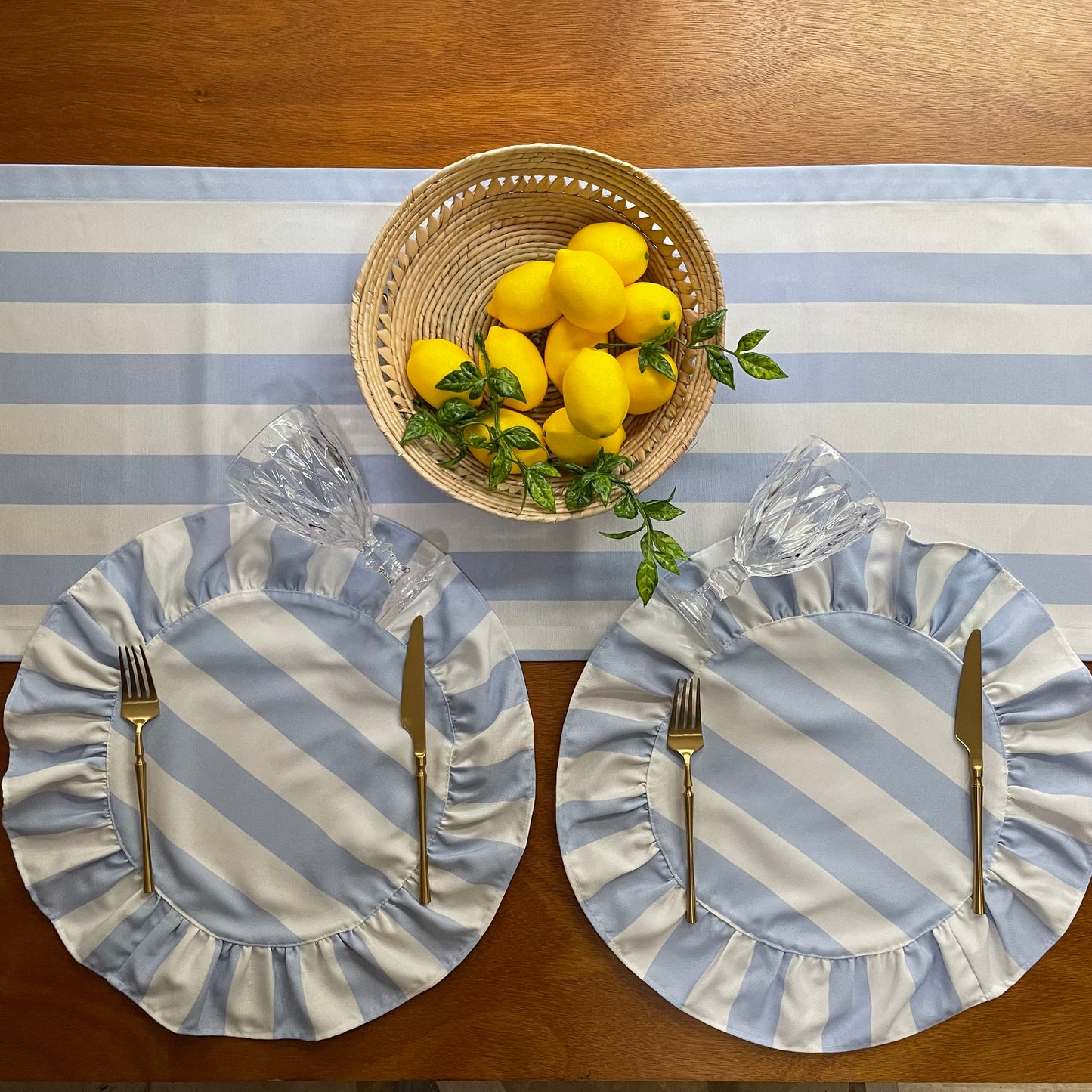 Individual escarolas/azul blanco
