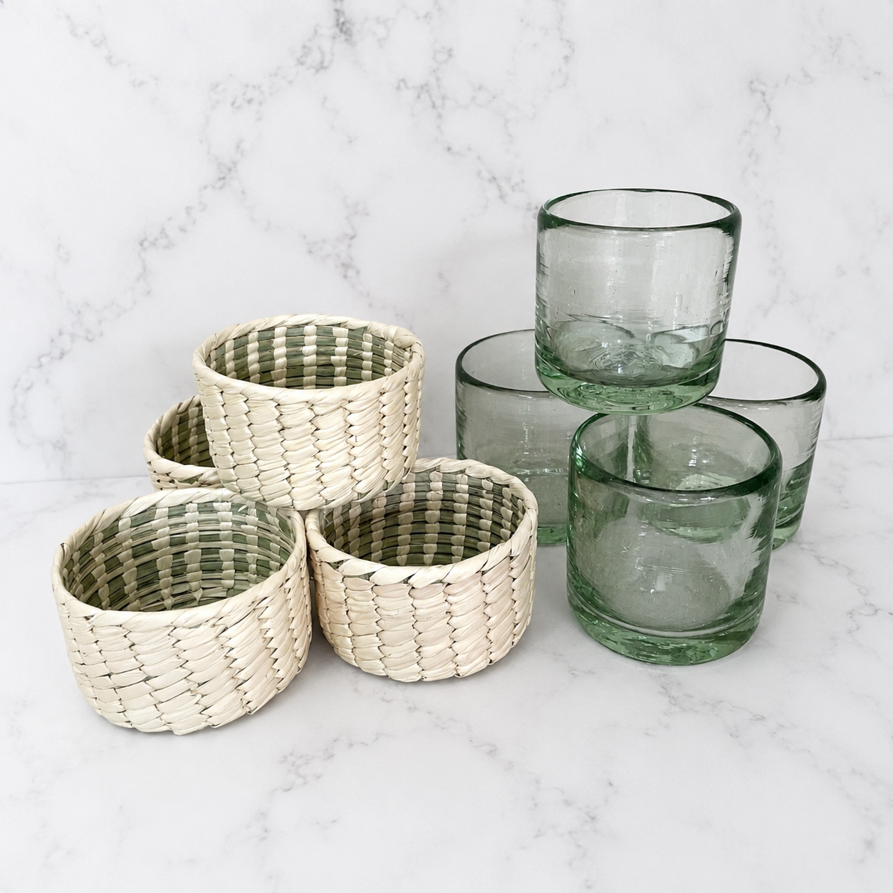 4 Vasos con funda