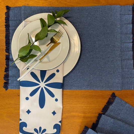 INDIVIDUAL PLIZADO AZUL [8 PZ]
