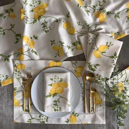 CAMINO DE MESA LIMONES BEIGE