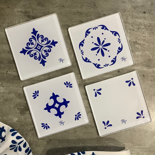 PORTAVASOS MOSAICOS BLANCO (4 pz)
