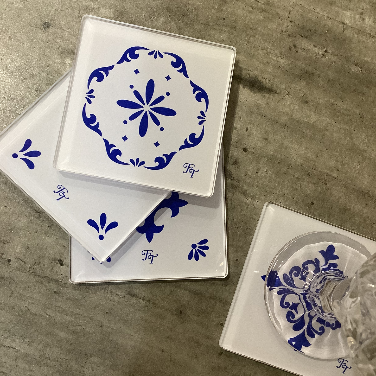 PORTAVASOS MOSAICOS BLANCO (4 pz)